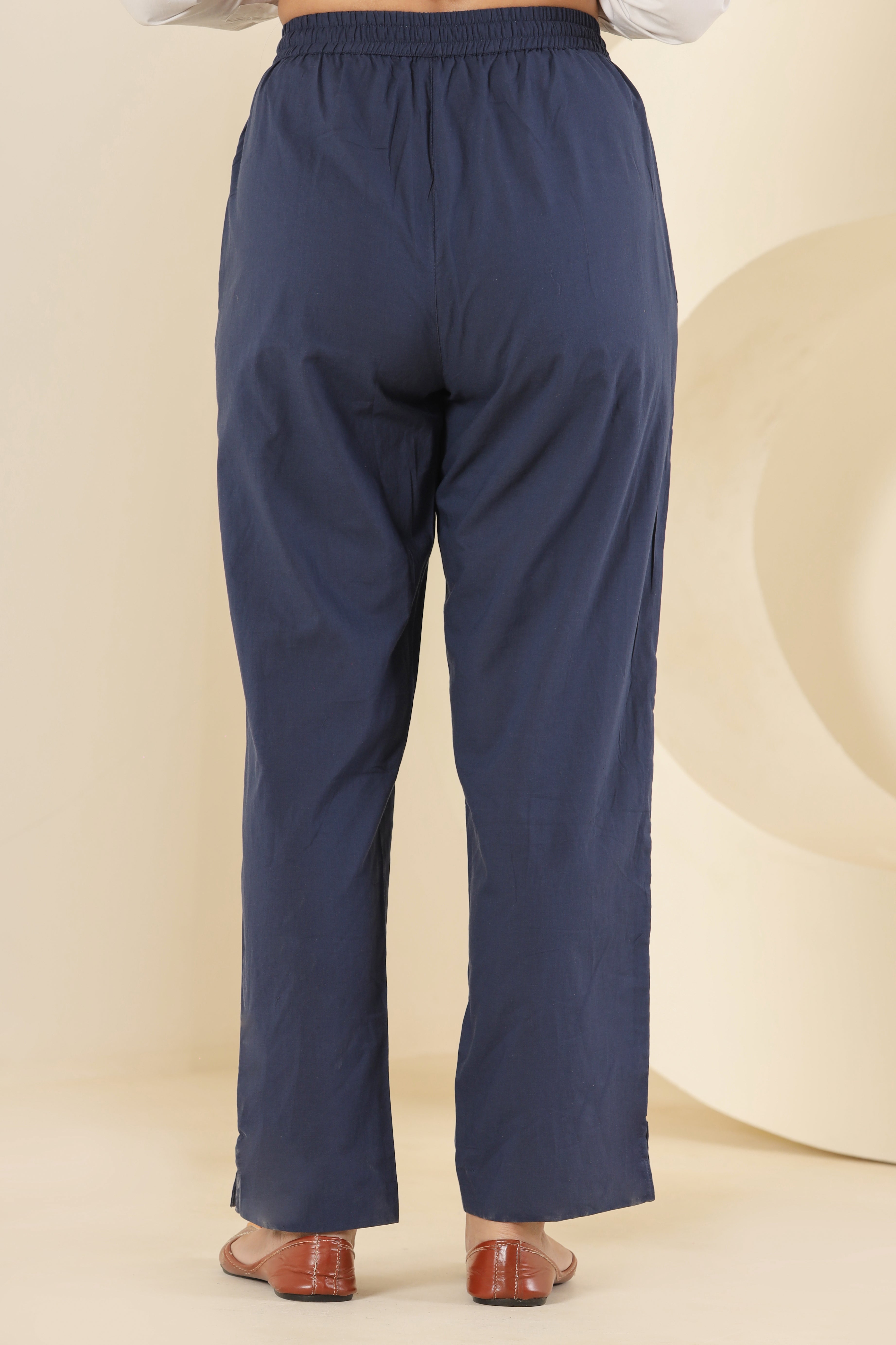 Night Time Blue Cotton Cambric Lounge Pant