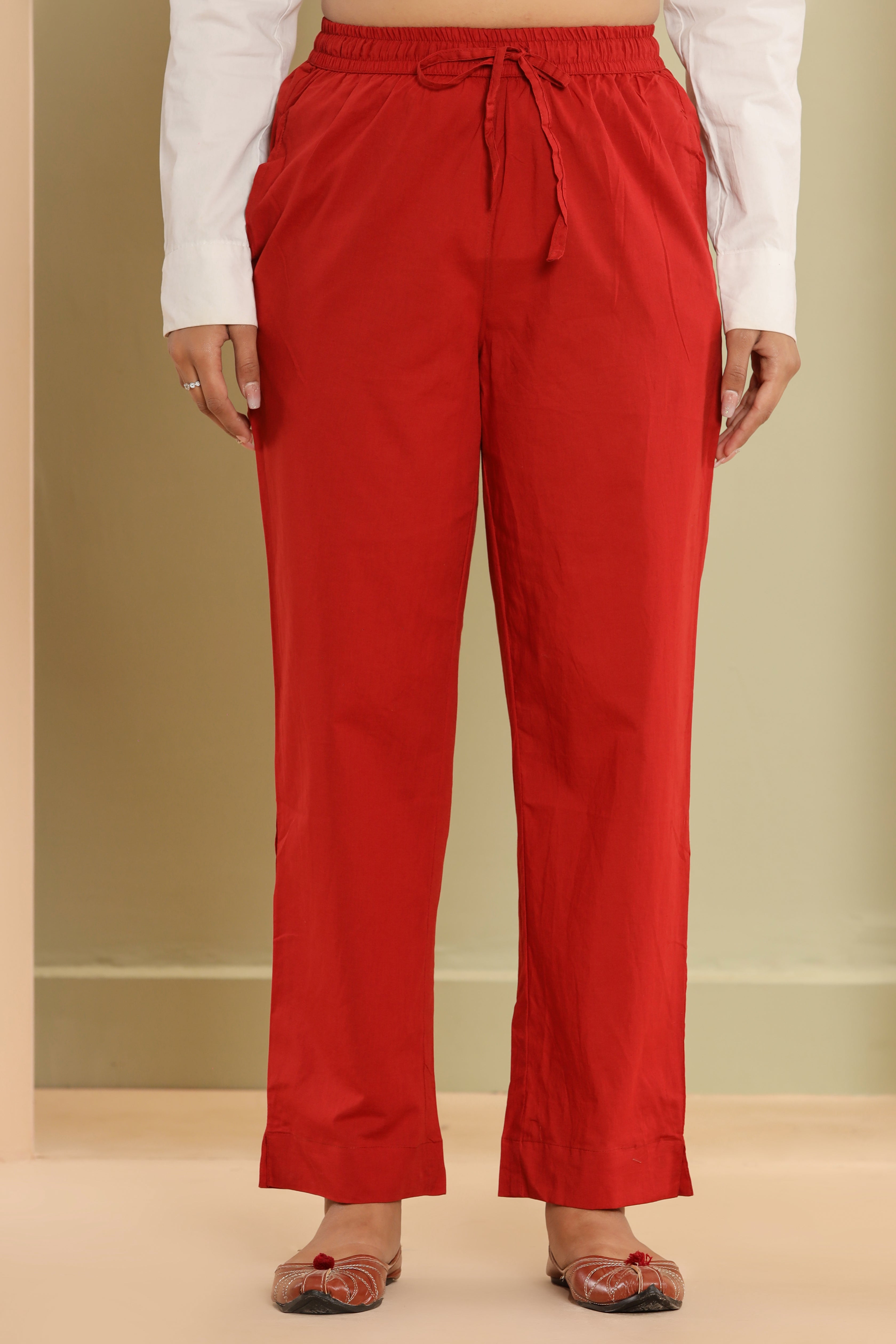 Bagru Red Cotton Cambric Lounge Pant
