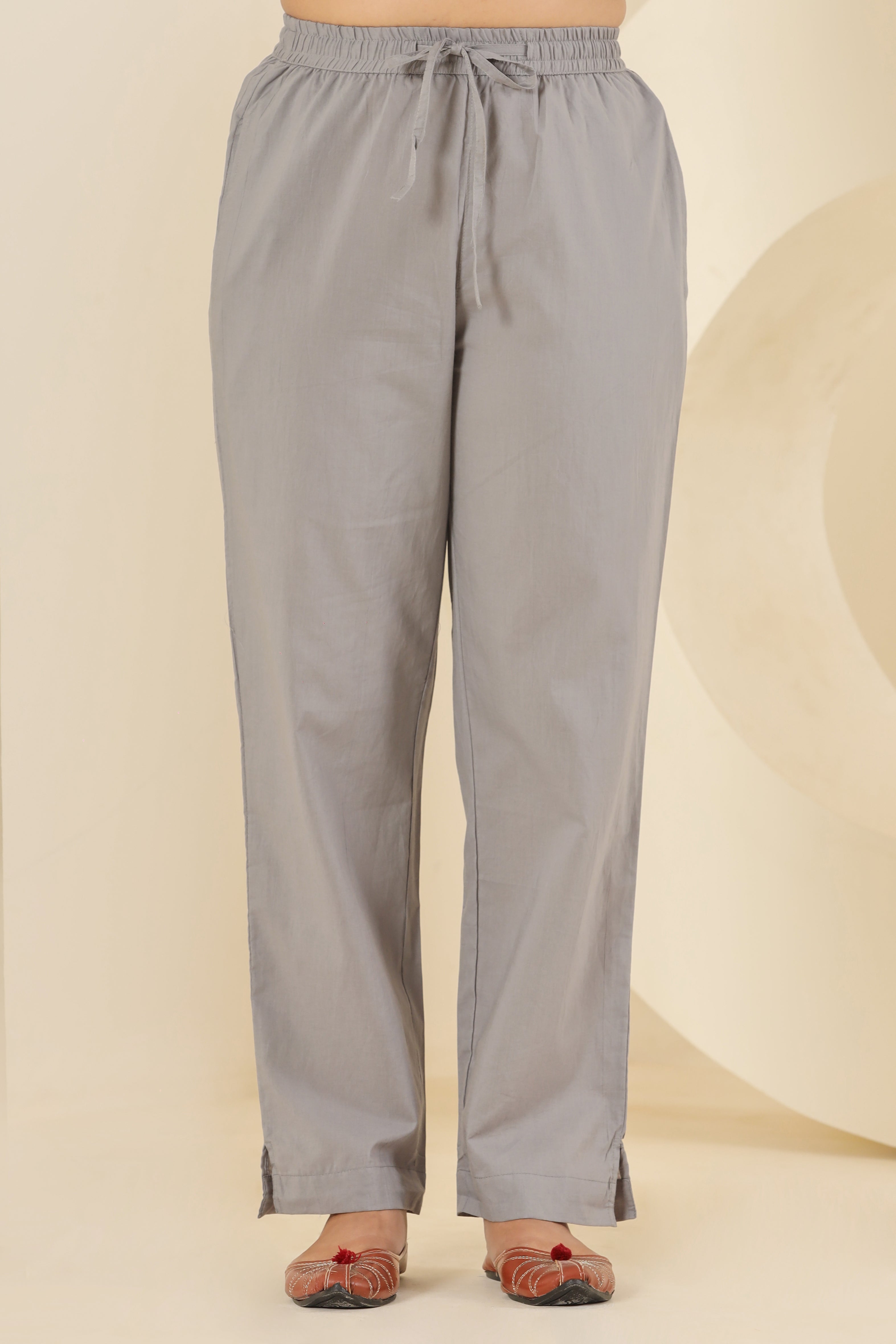 Cloudy Grey Cotton Cambric Lounge Pant