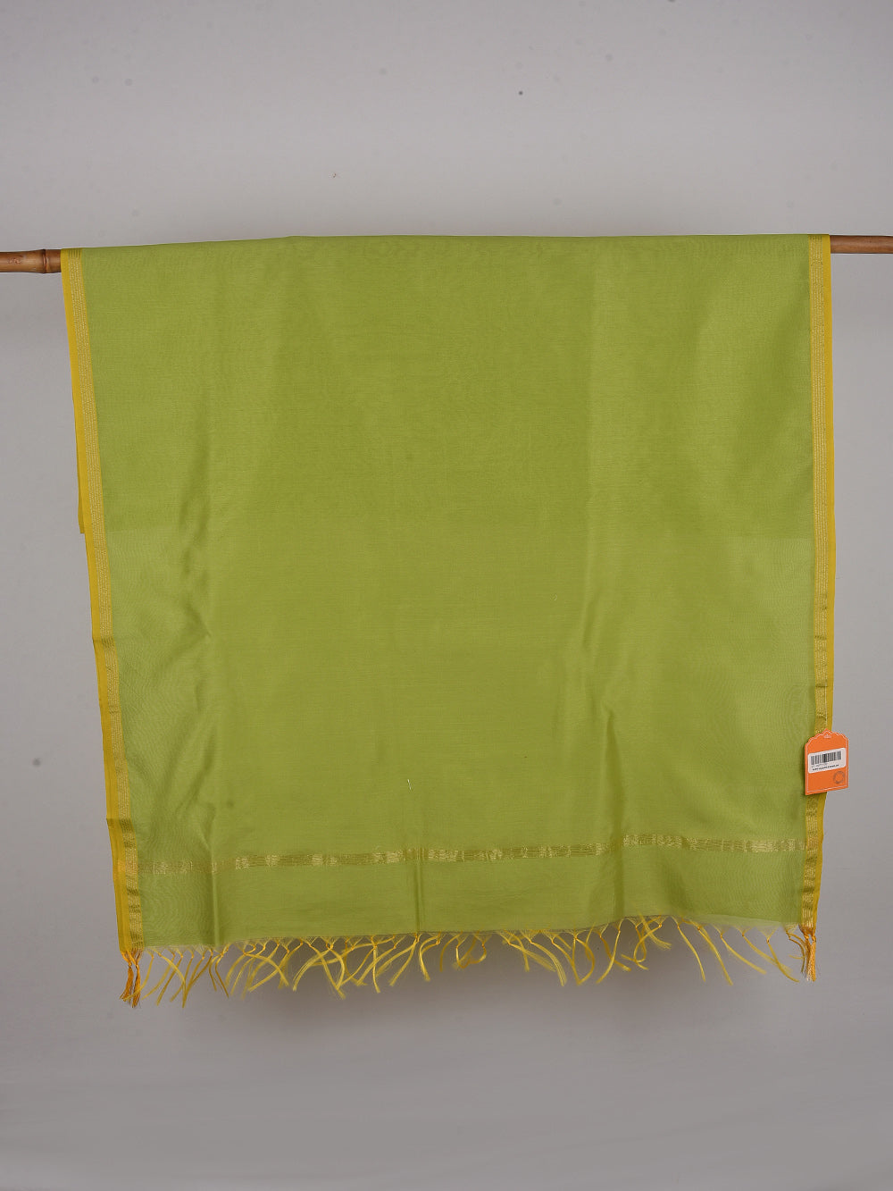 Lemon Green Cross Yarn Dyed Pure Chanderi Dupatta