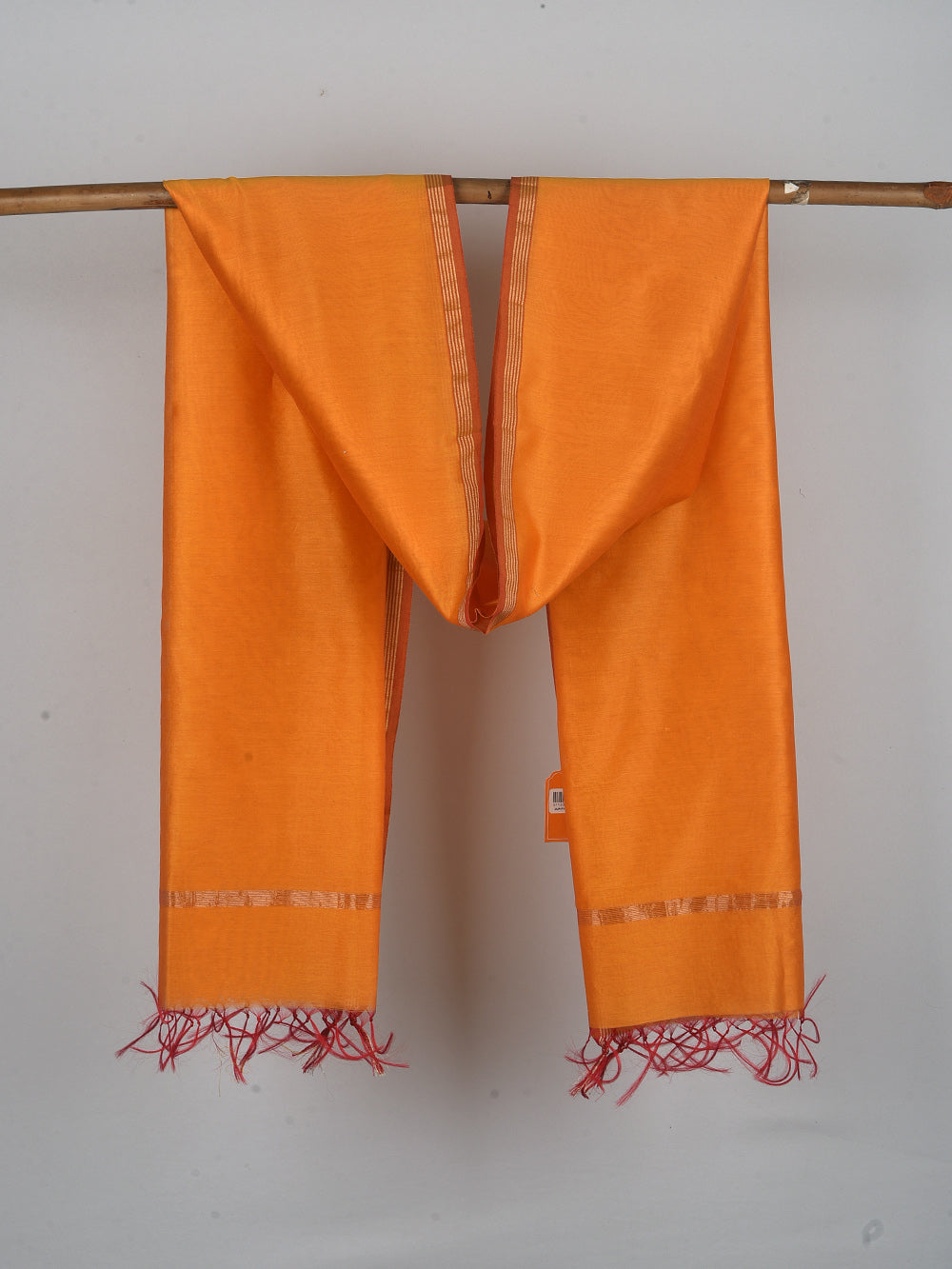 Tangerine Cross Yarn Dyed Pure Chanderi Dupatta
