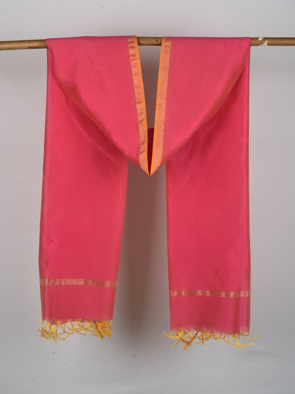 Rani Gulabi Cross Yarn Dyed Pure Chanderi Dupatta