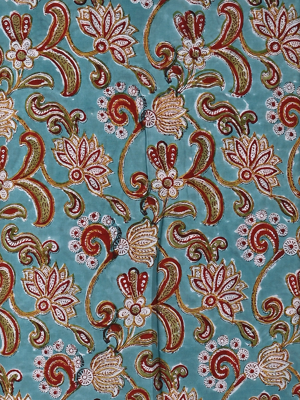 Blue Chintz Jaal Pattern Cotton Cambric Sanganeri Hand Block Printed Fabric