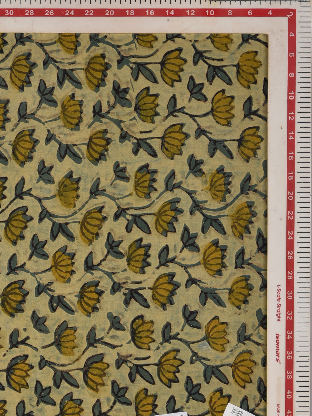 Ajrakh Multani Indigo Phoolon ki Bel Hand Printed Modal Fabric