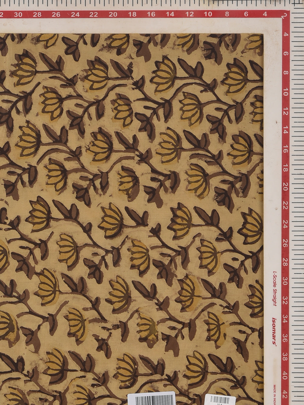Ajrakh Multani Kasis Phoolon ki Bel Hand Printed Modal Fabric