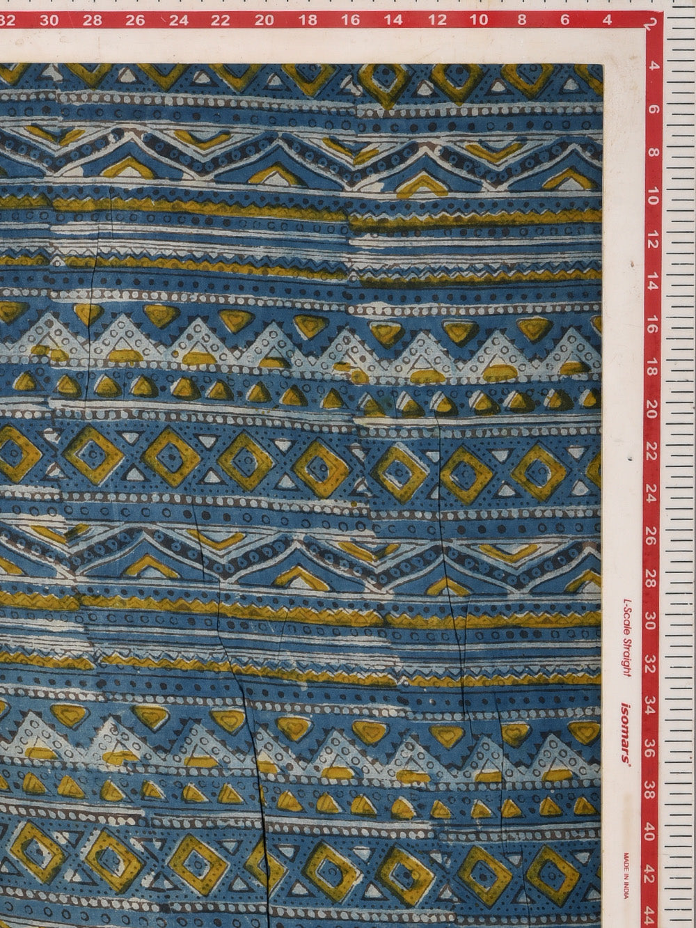Multani Blue Aztec Hand Printed Modal Fabric
