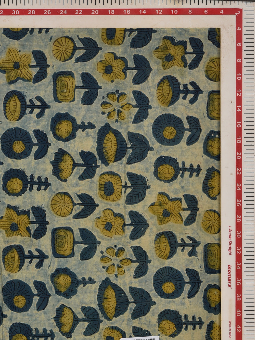 Ajrakh Multani Indigo Bagaan Hand Printed Modal Fabric
