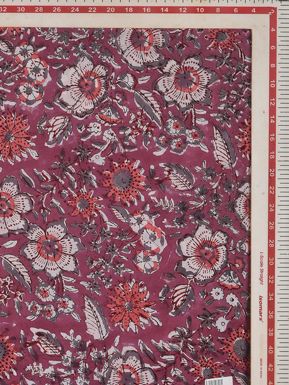 Italian Plum  Anokhi Jaal Hand Printed Modal Fabric