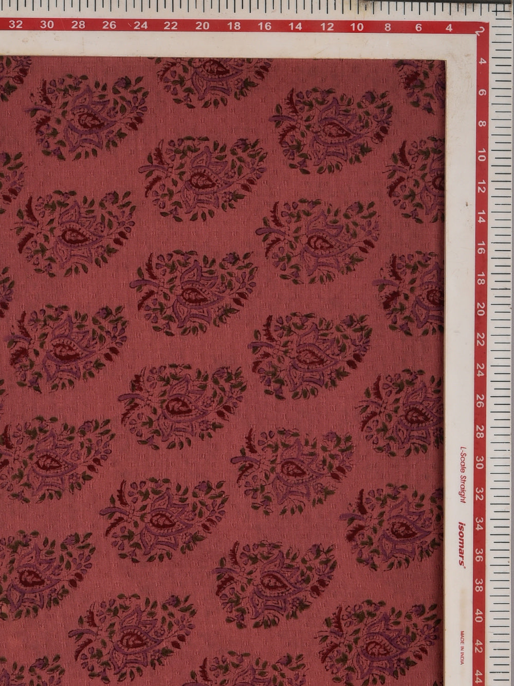 Vintage Rose Scattered Boota Cotton Dobby Mangalgiri Sanganeri Hand Block Printed Fabric