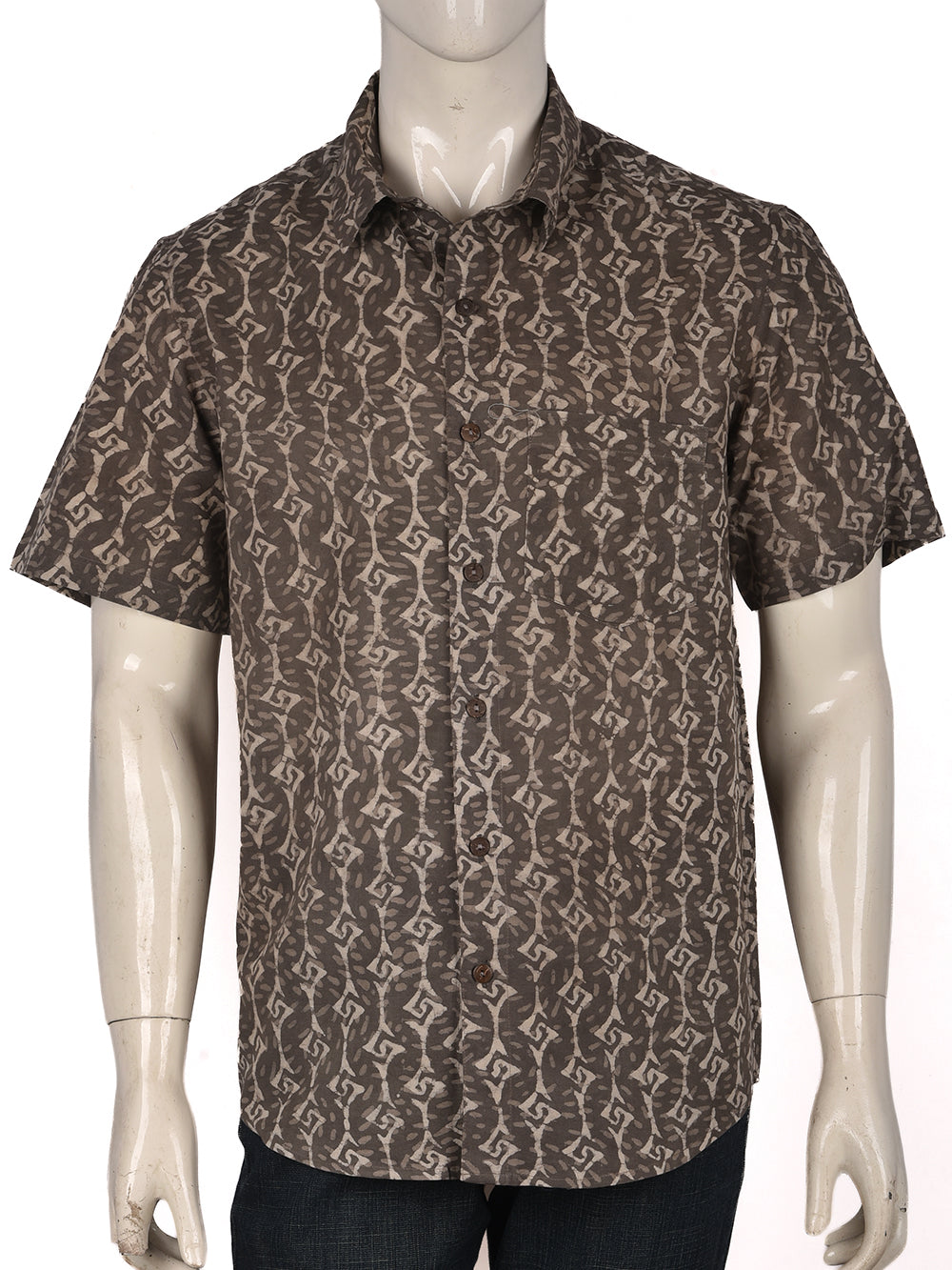 Kasis Diamond Streaks Cotton Mens Half Sleeve Shirts