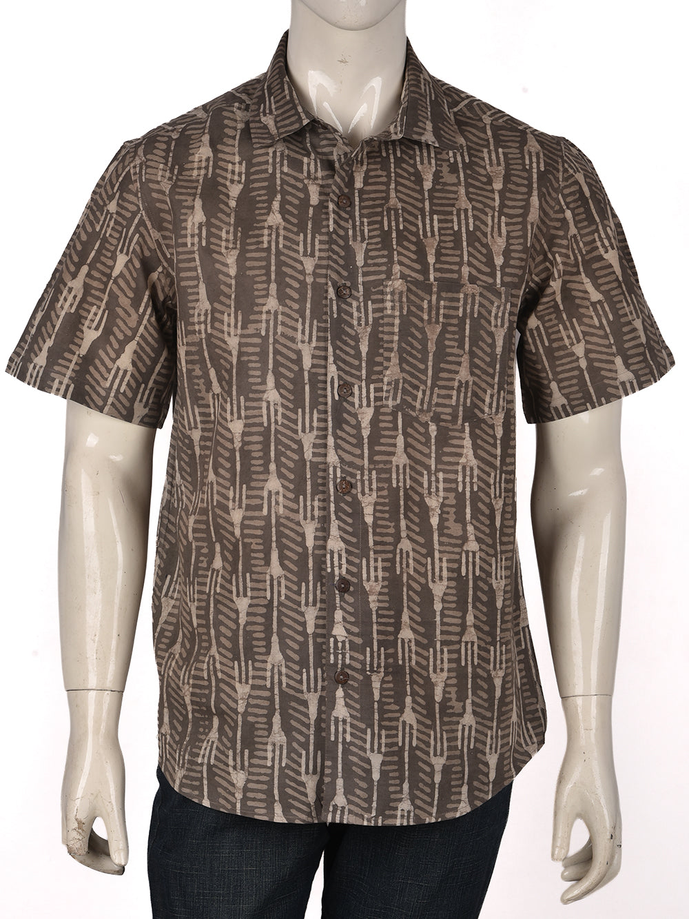Daboo Kasis Linear Cotton Mens Half Sleeve Shirts