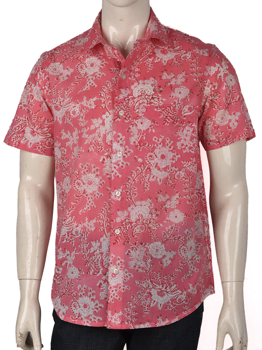 English Rose Cotton Mens Half Sleeve Shirts