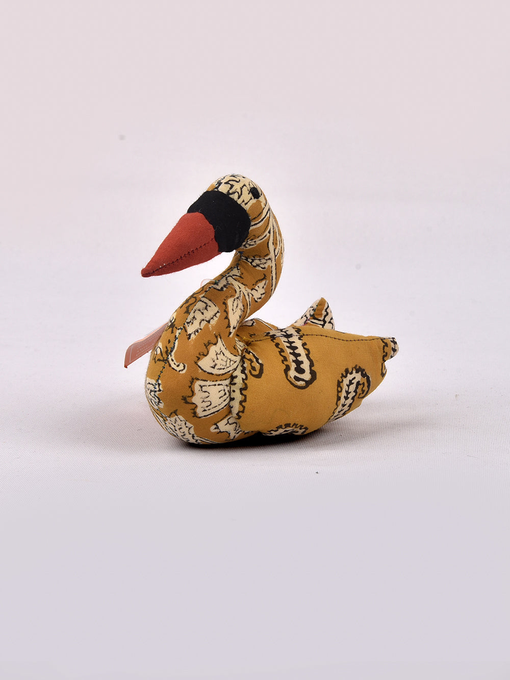Swan Oche Yellow Hand Block Printed Fabric Soft Toy