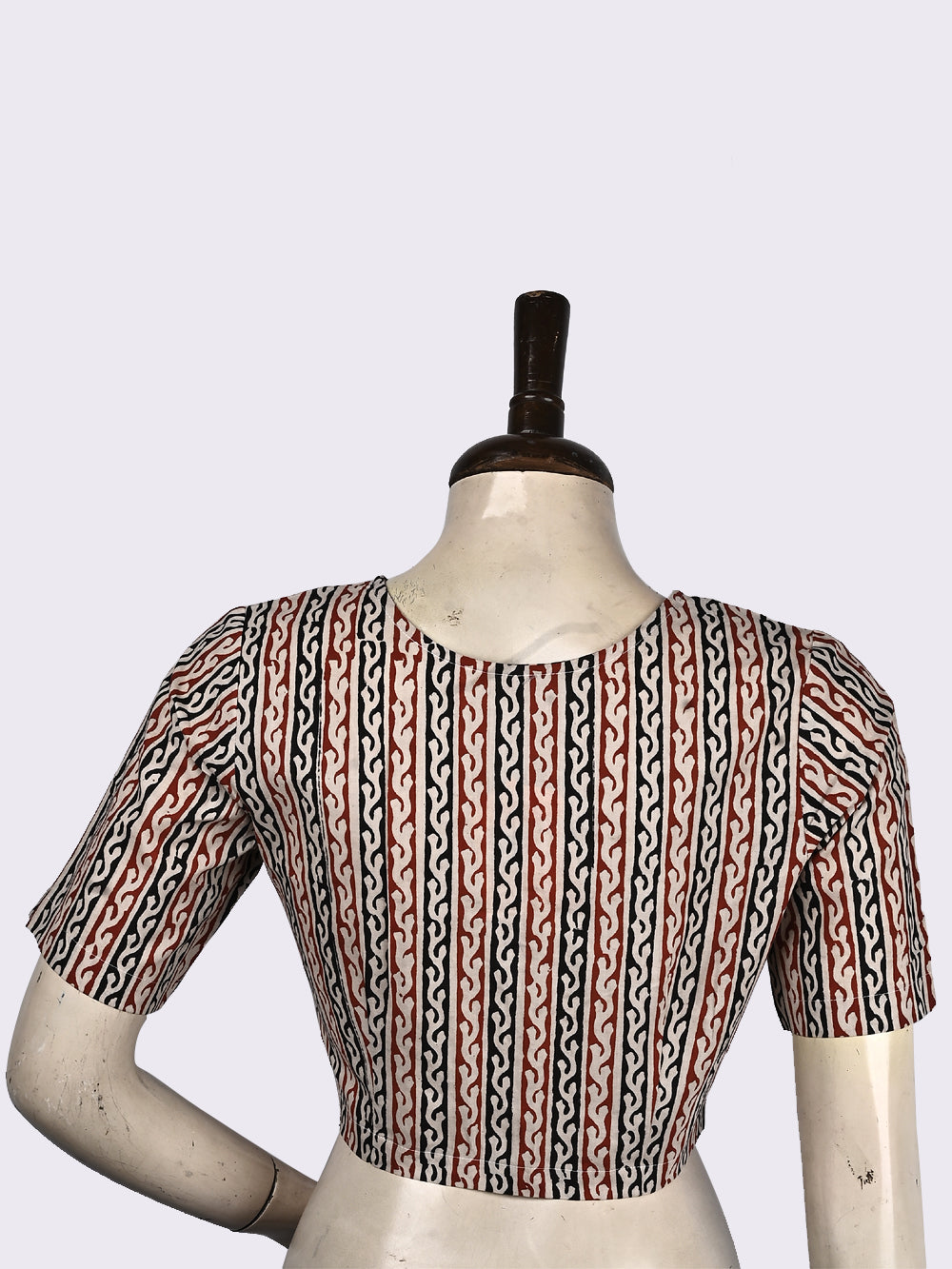 Bagru Bel V-neck Hand Block Printed Cotton Blouse