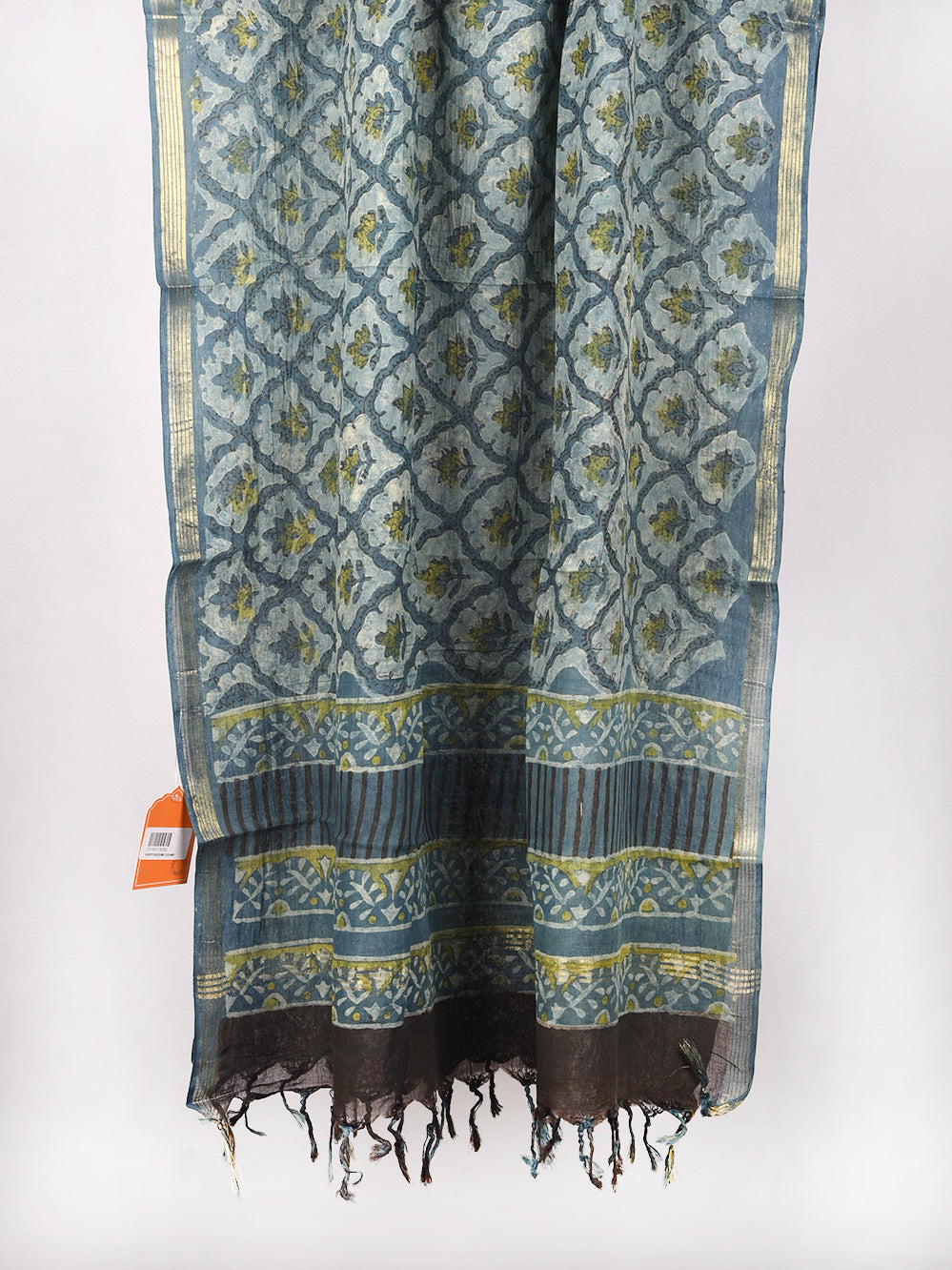 Multani Jharokhe  Hand Block Printed Silk Cotton Chanderi Dupatta