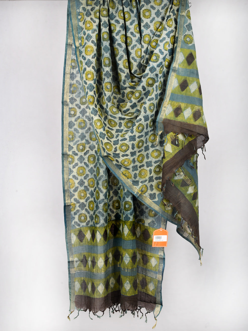 Multani Katli Hand Block Printed Silk Cotton Chanderi Dupatta