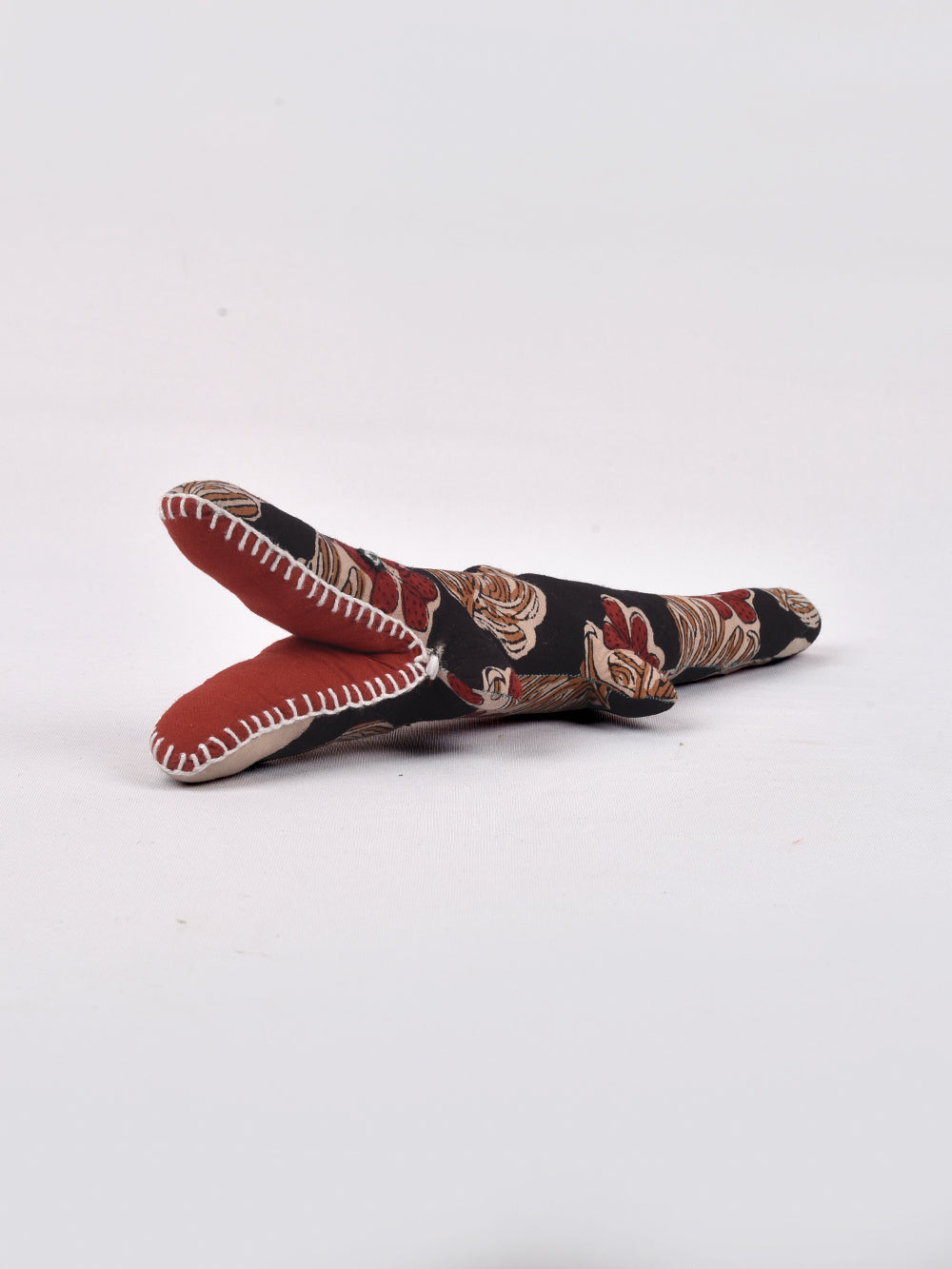 Croc Black Hand Block Printed Fabric Soft Toy