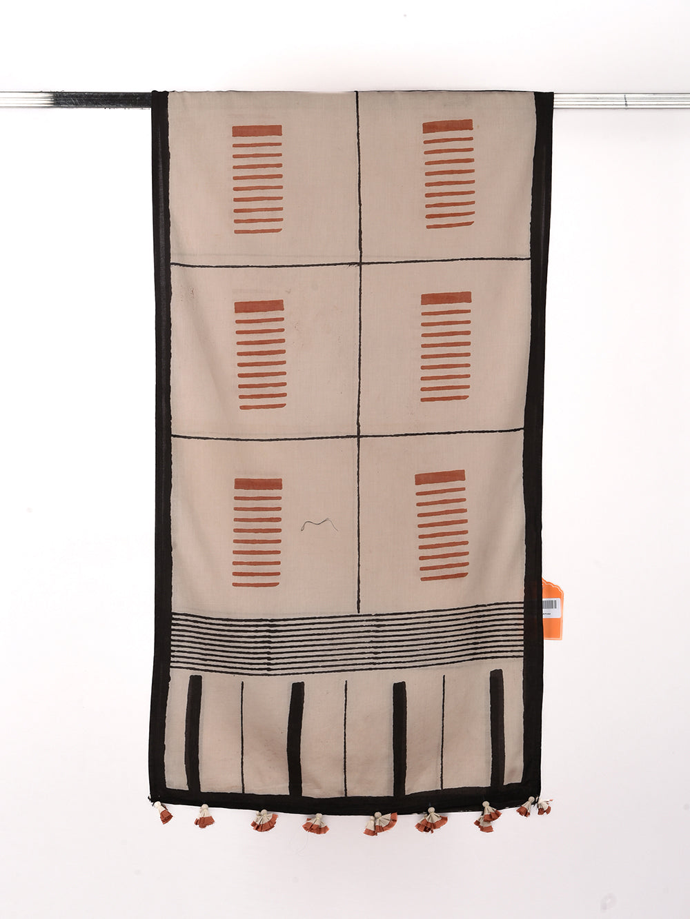 Bagru Parallels Cotton Voile Block Printed Stole