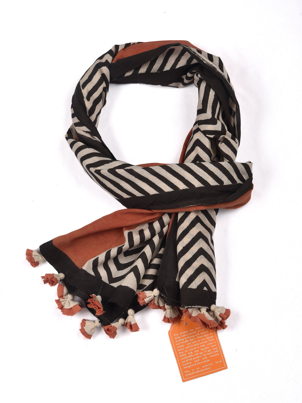 Bagru Arrows Cotton Voile Block Printed Stole