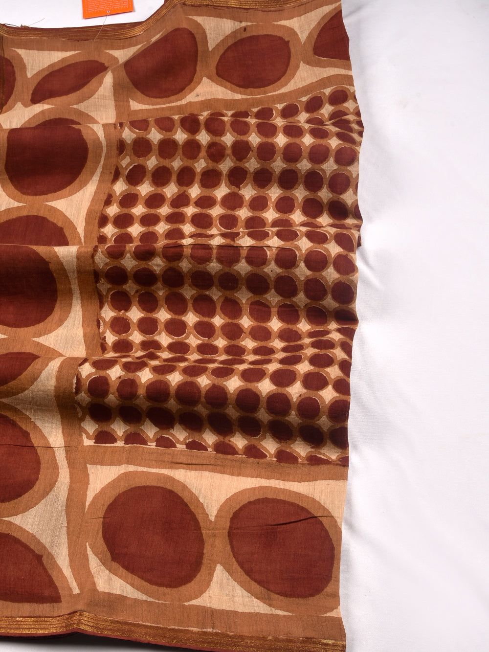 Dot & Dots Hand Block Printed Silk Cotton Chanderi Dupatta