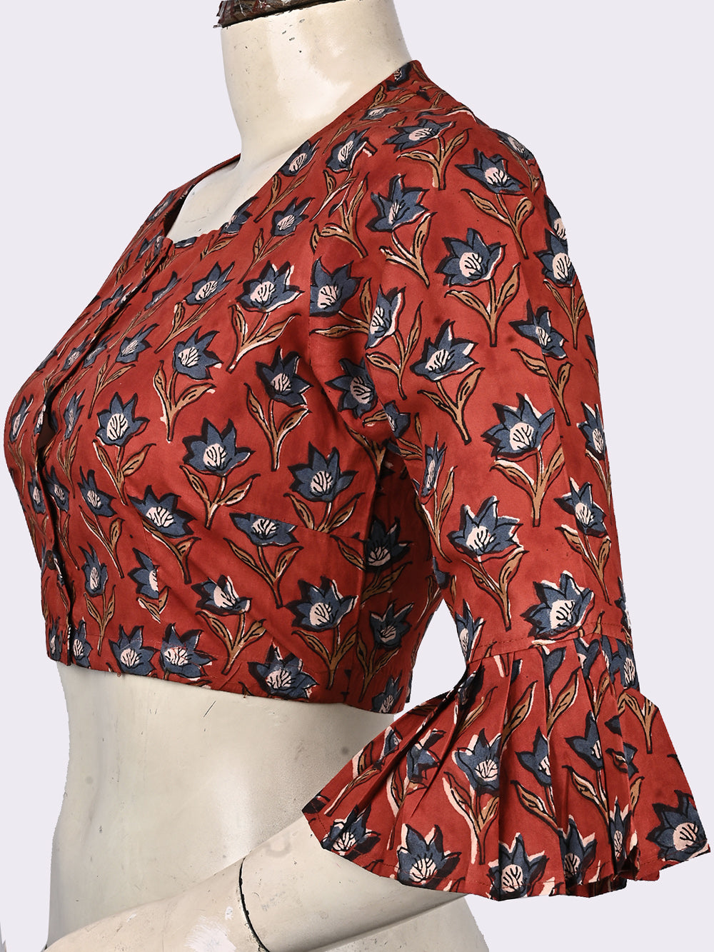 Kalamkari Bagru Hand Block Printed Cotton Blouse