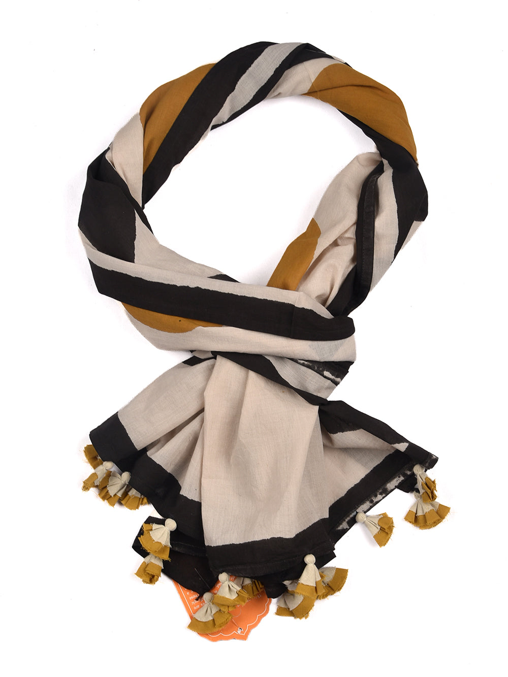 Bagru Rising Suns Cotton Voile Block Printed Stole