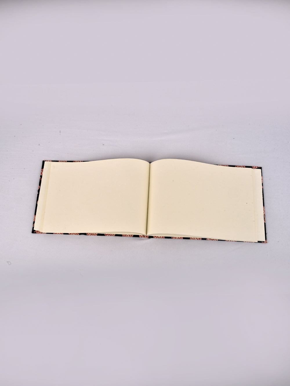Bagru Black Handmade A4 Landscape Notebook
