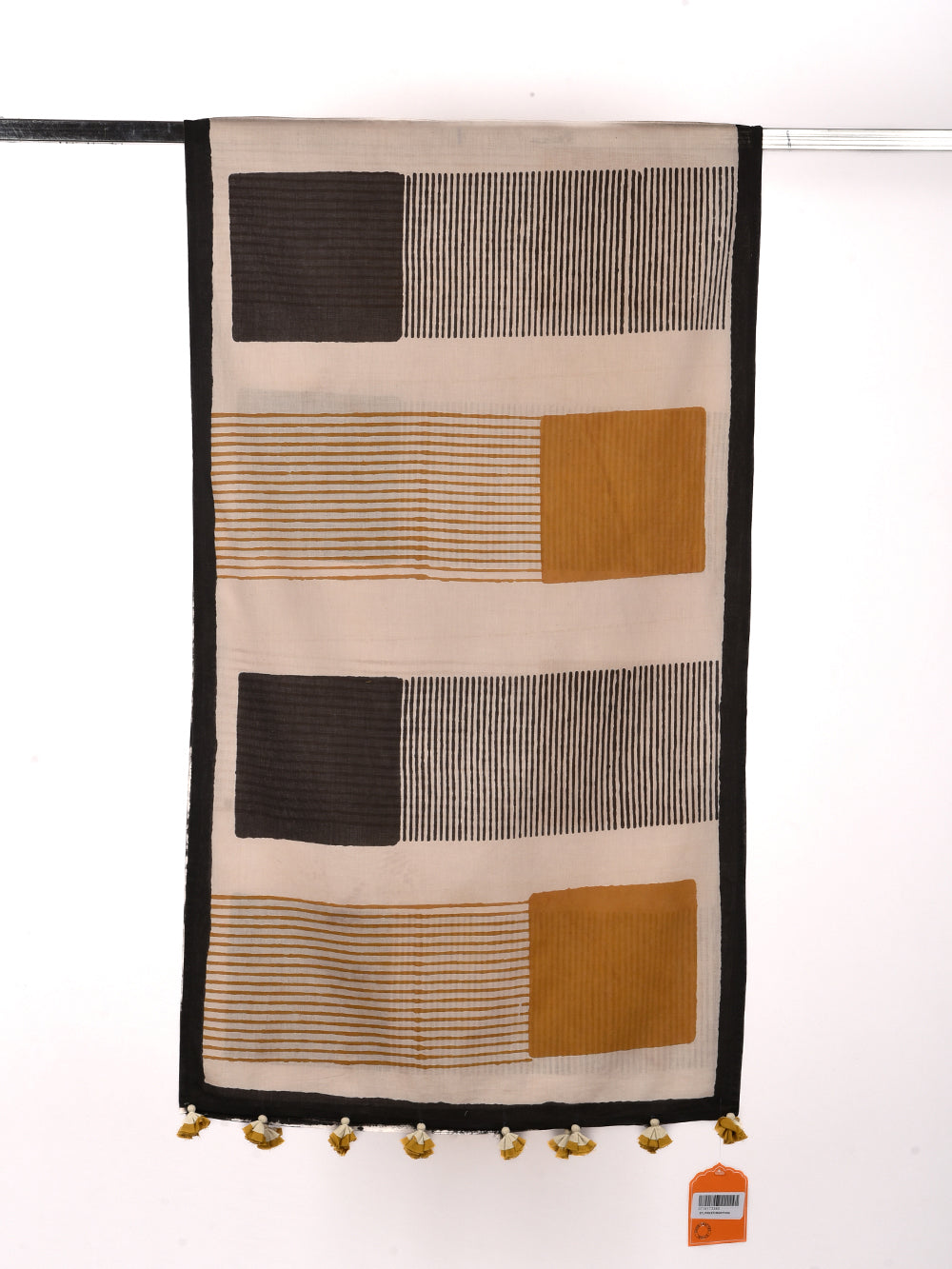 Bagru Serpentine Square Cotton Voile Block Printed Stole