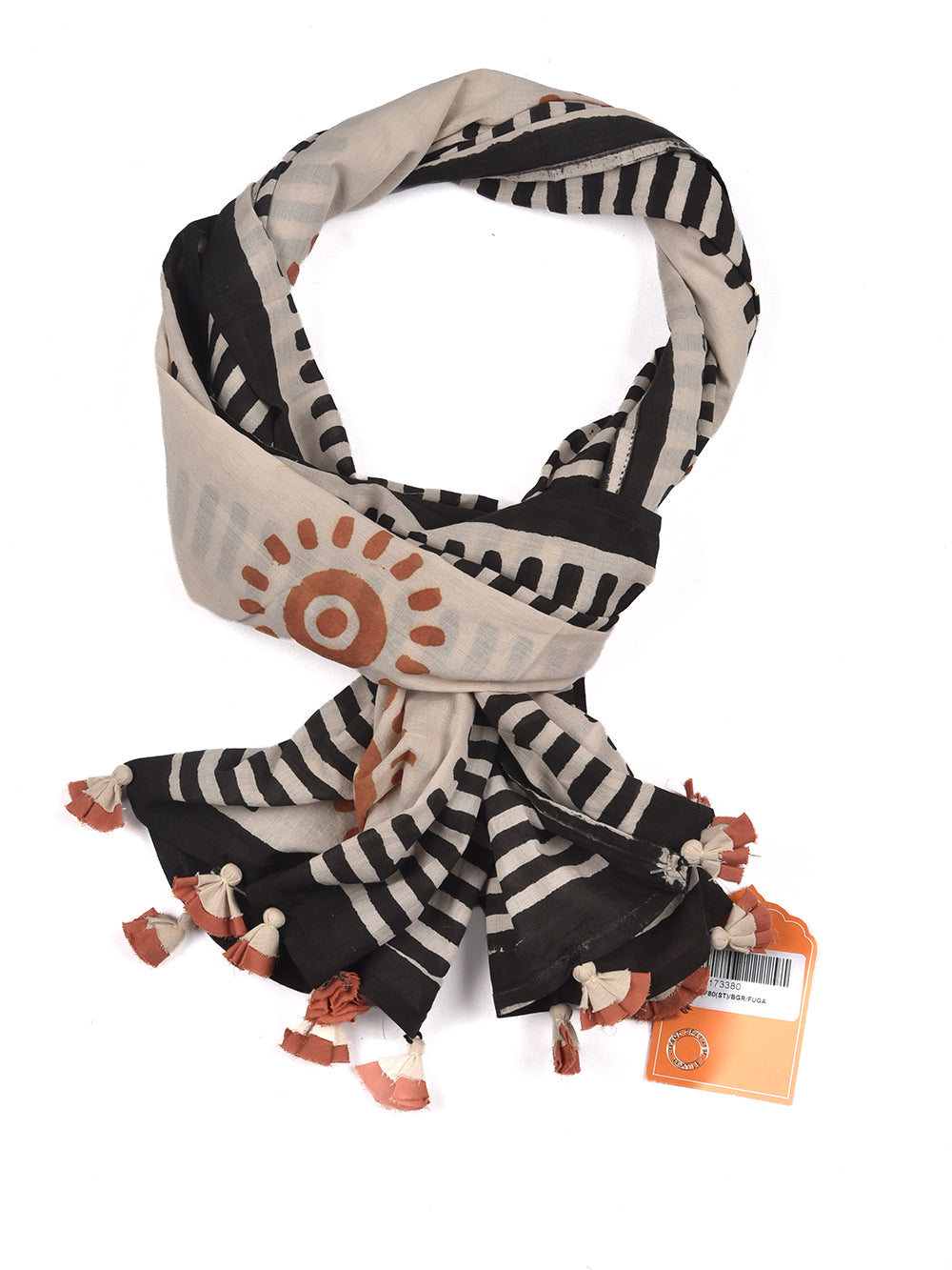 Bagru Sooraj Cotton Voile Block Printed Stole