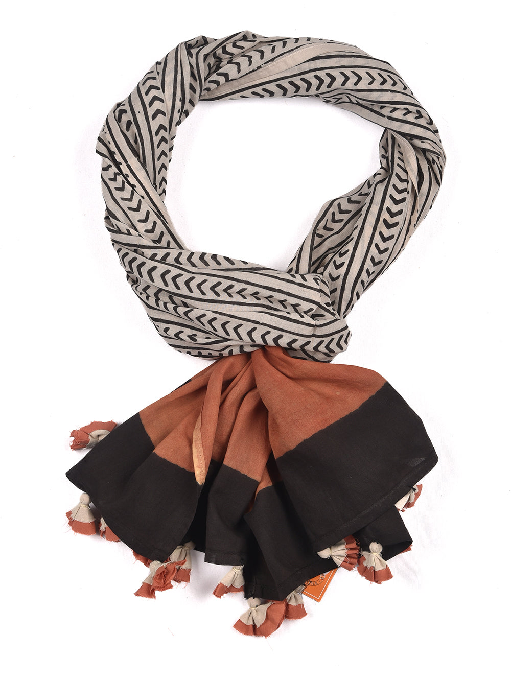 Bagru Up Cotton Voile Block Printed Stole