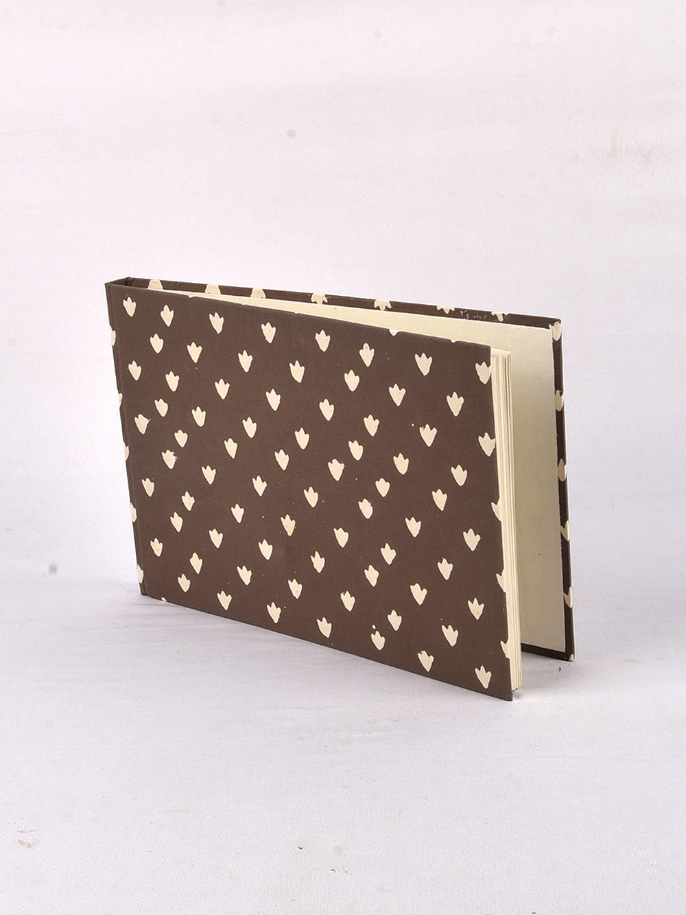 Sanganeri Grey Booti Handmade A4 Landscape Notebook