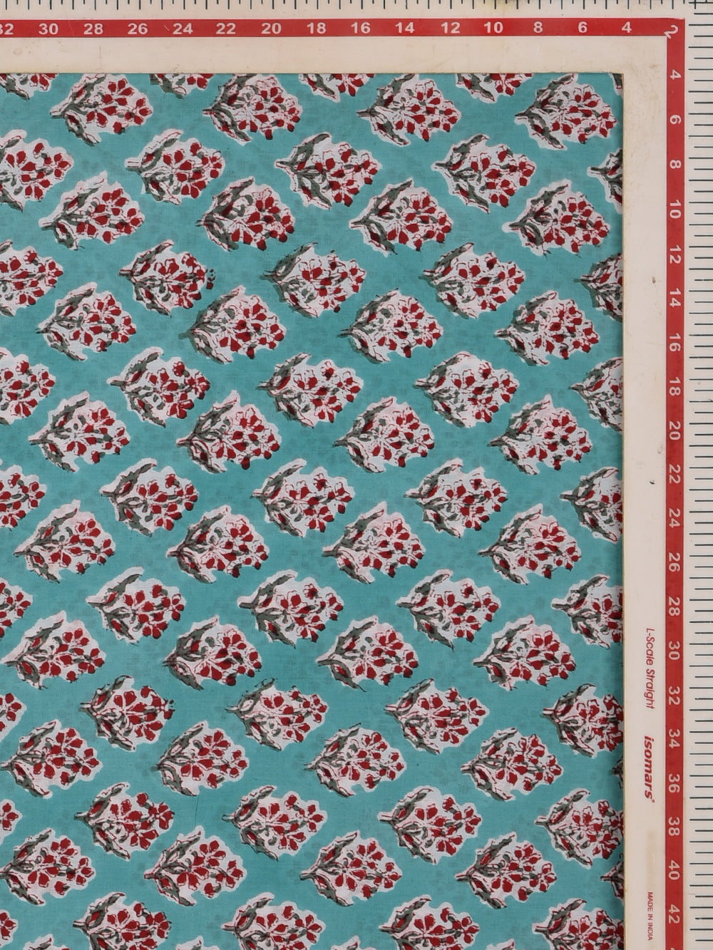 Blue Jaipuri Booti Cotton Cambric Sanganeri Hand Block Printed Fabric