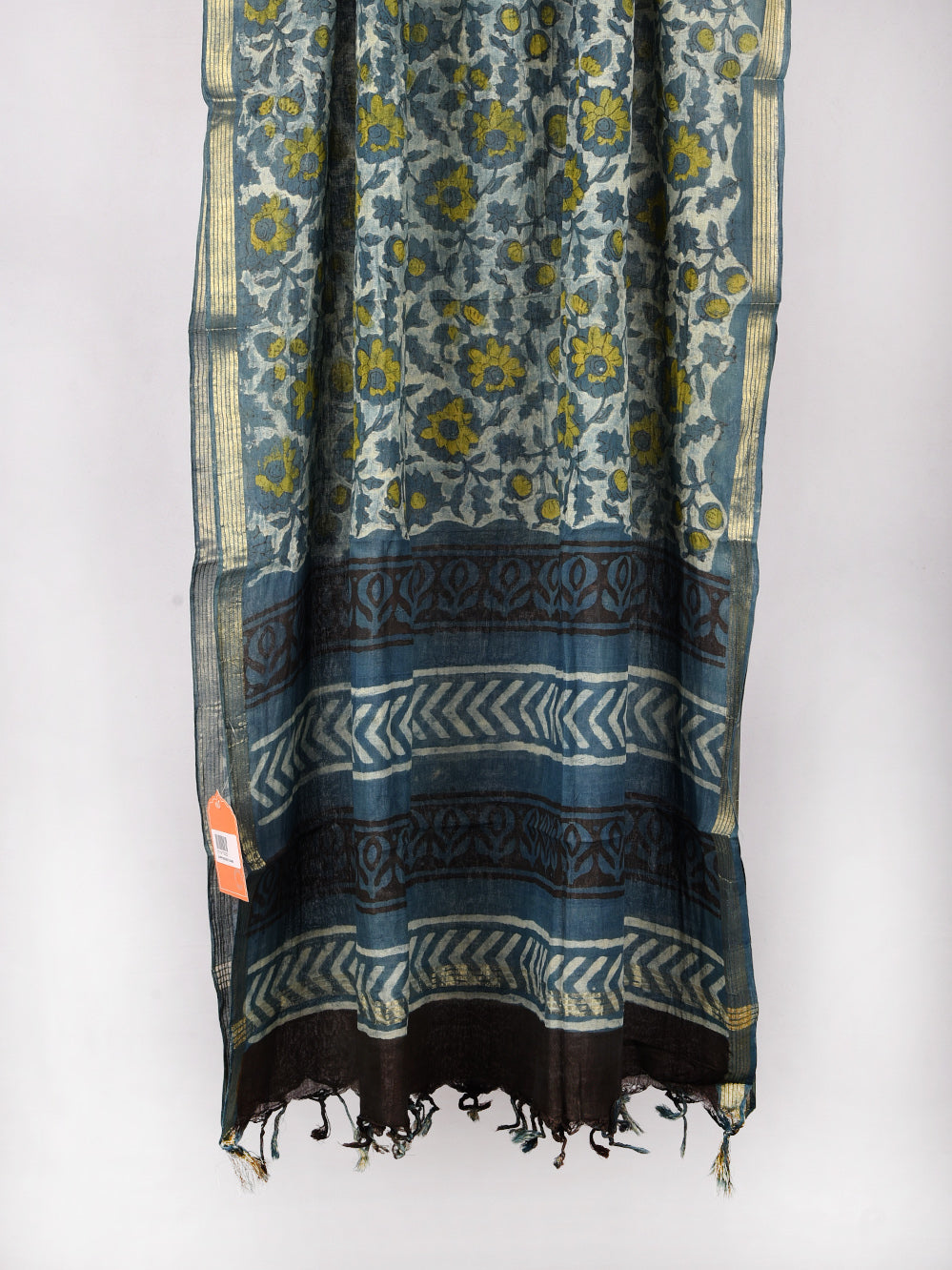 Multani Jaal Hand Block Printed Silk Cotton Chanderi Dupatta