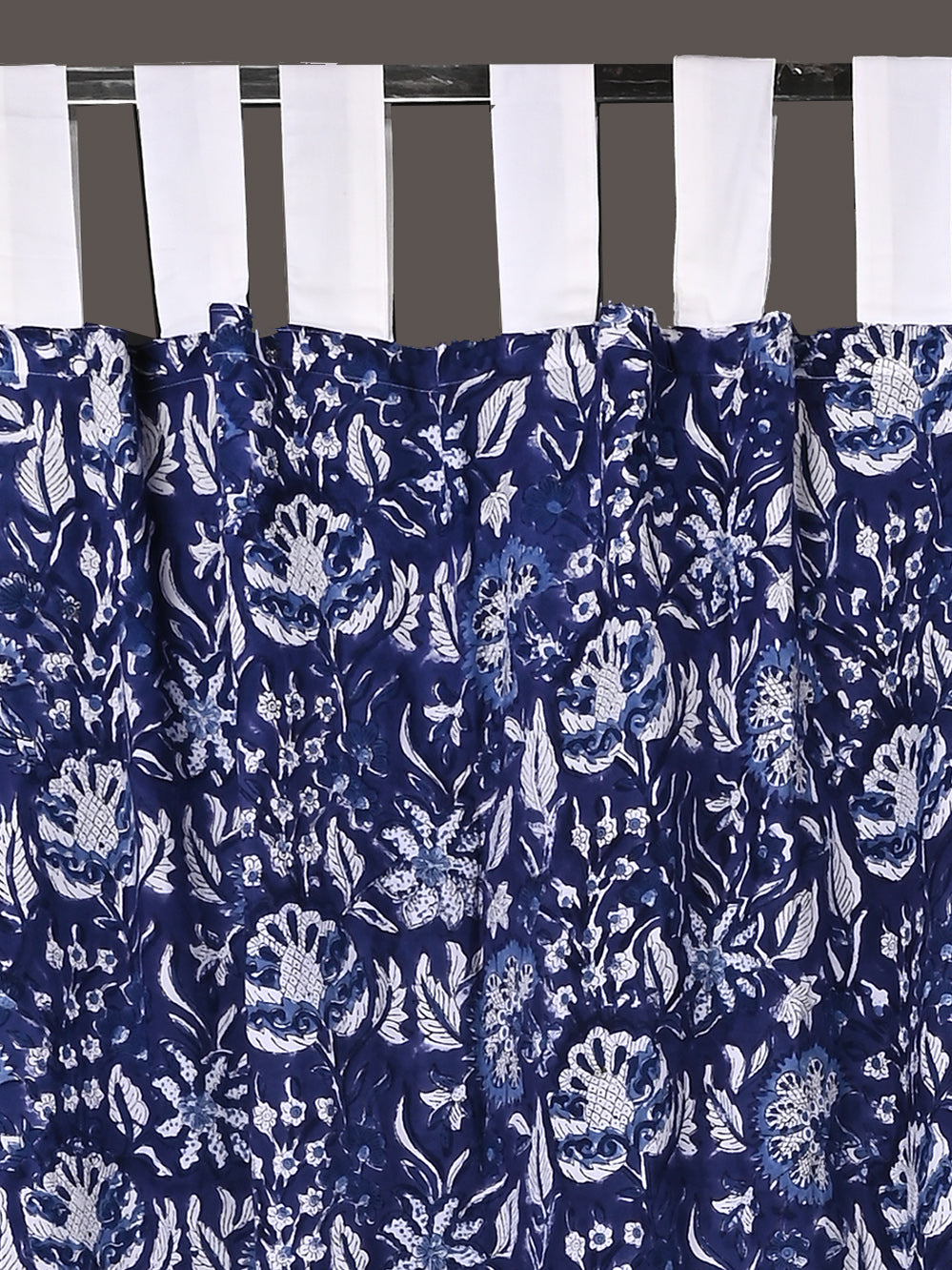 Hand Block Printed Raatrani Chintz Cotton Curtain Set