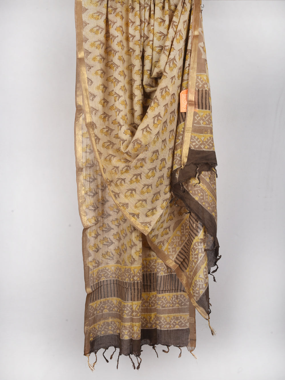 Multani Booti Hand Block Printed Silk Cotton Chanderi Dupatta