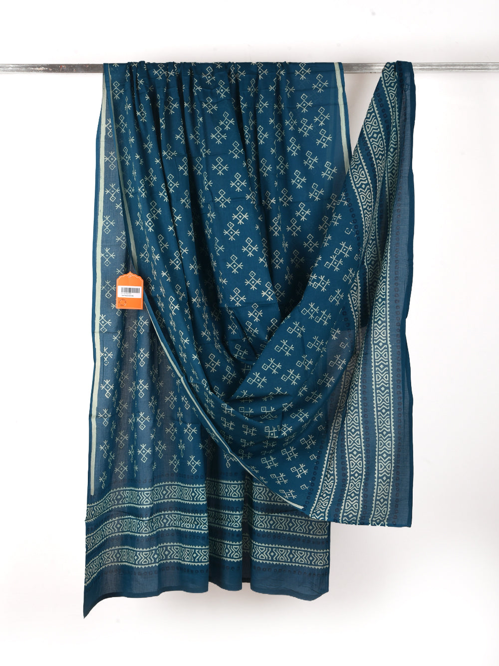 Deep Sea Blue African Printed Cotton Dupatta