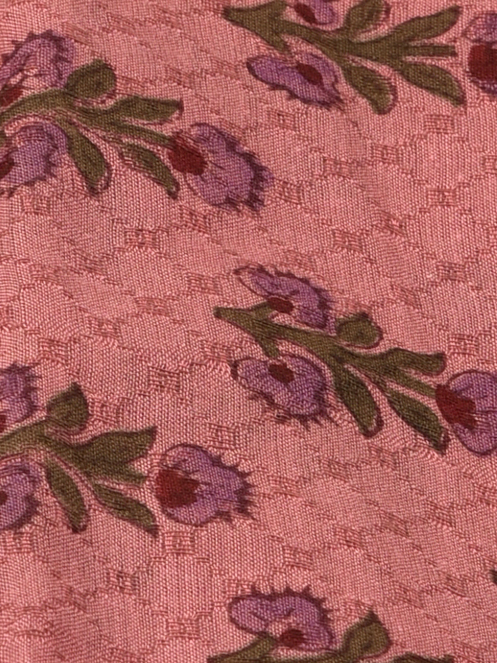 Antique Pink Guldasta Cotton Dobby Mangalgiri Sanganeri Hand Block Printed Fabric