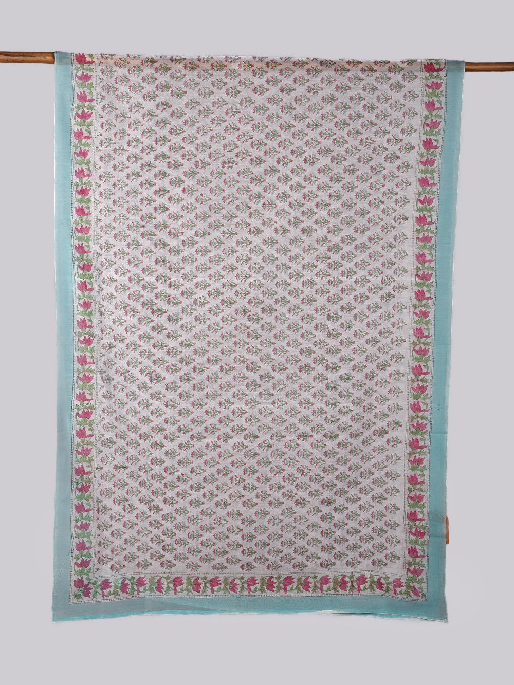 Booti Hand Block Printed Silk Cotton Chanderi Dupatta