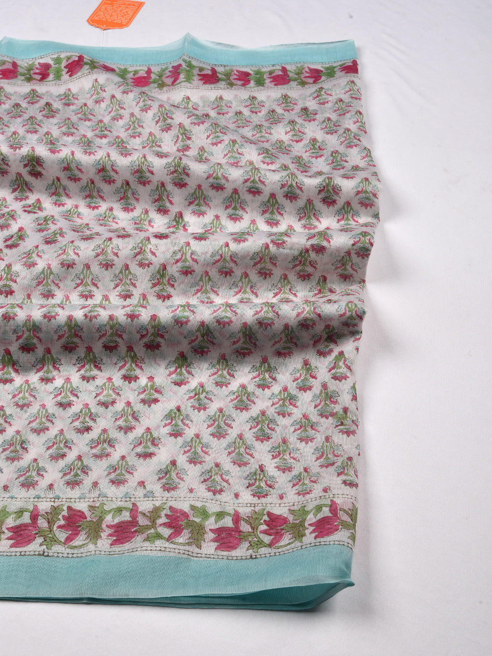 Booti Hand Block Printed Silk Cotton Chanderi Dupatta