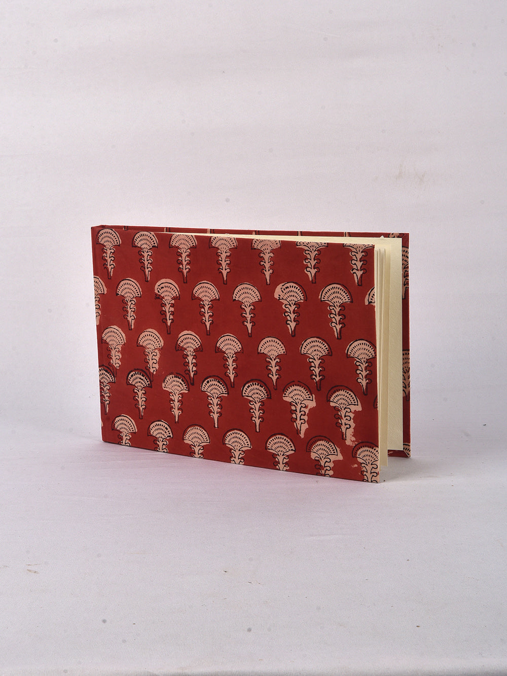 Bagru Red Handmade A4 Landscape Notebook