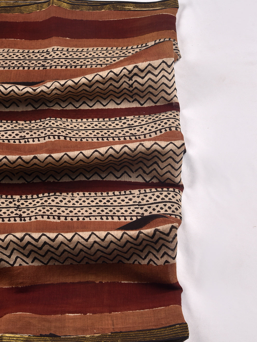 Geometric Parcha Hand Block Printed Silk Cotton Chanderi Dupatta