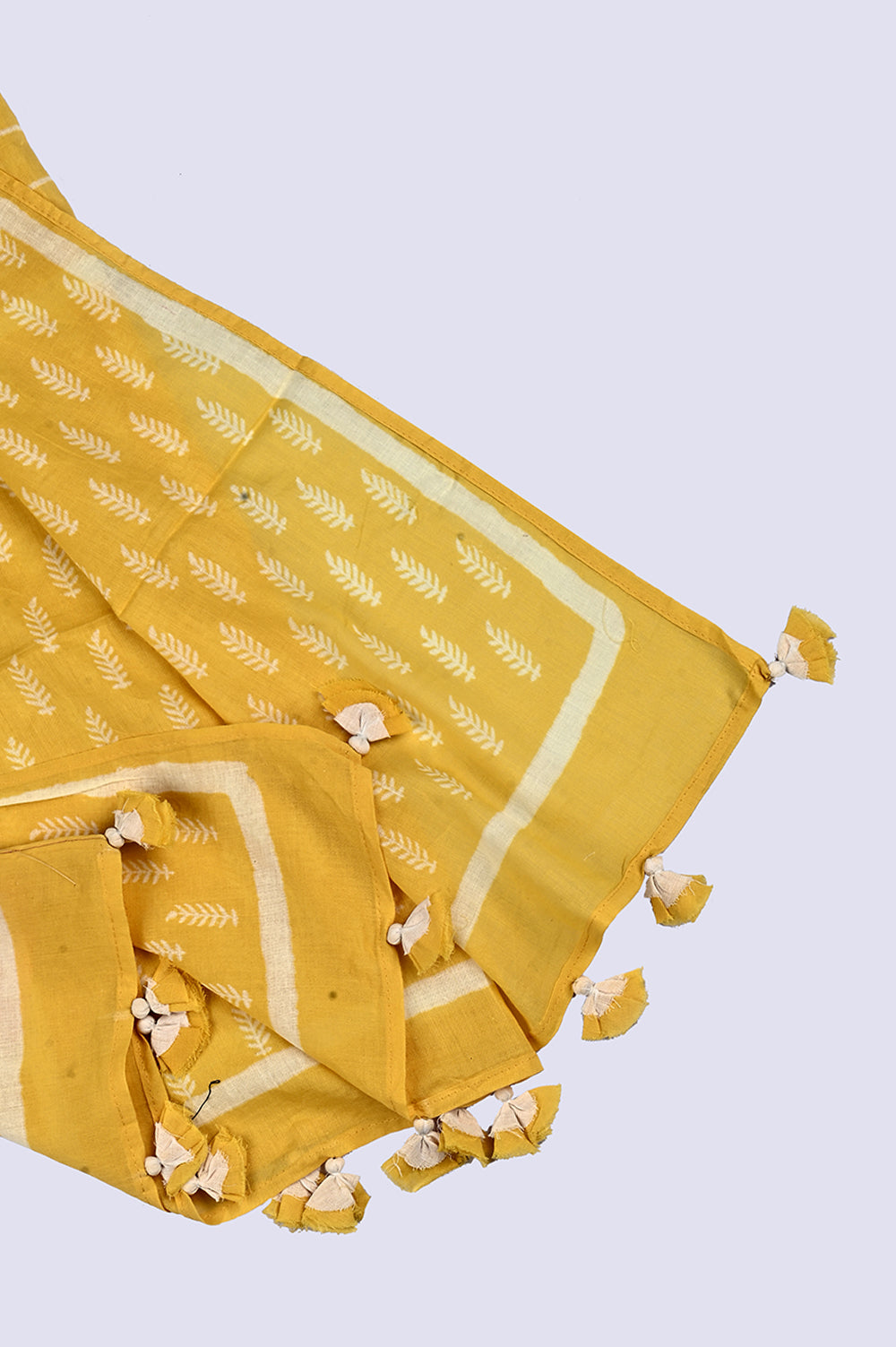 Sunshine Stripes-Booti Cotton Voile Block Printed Stole