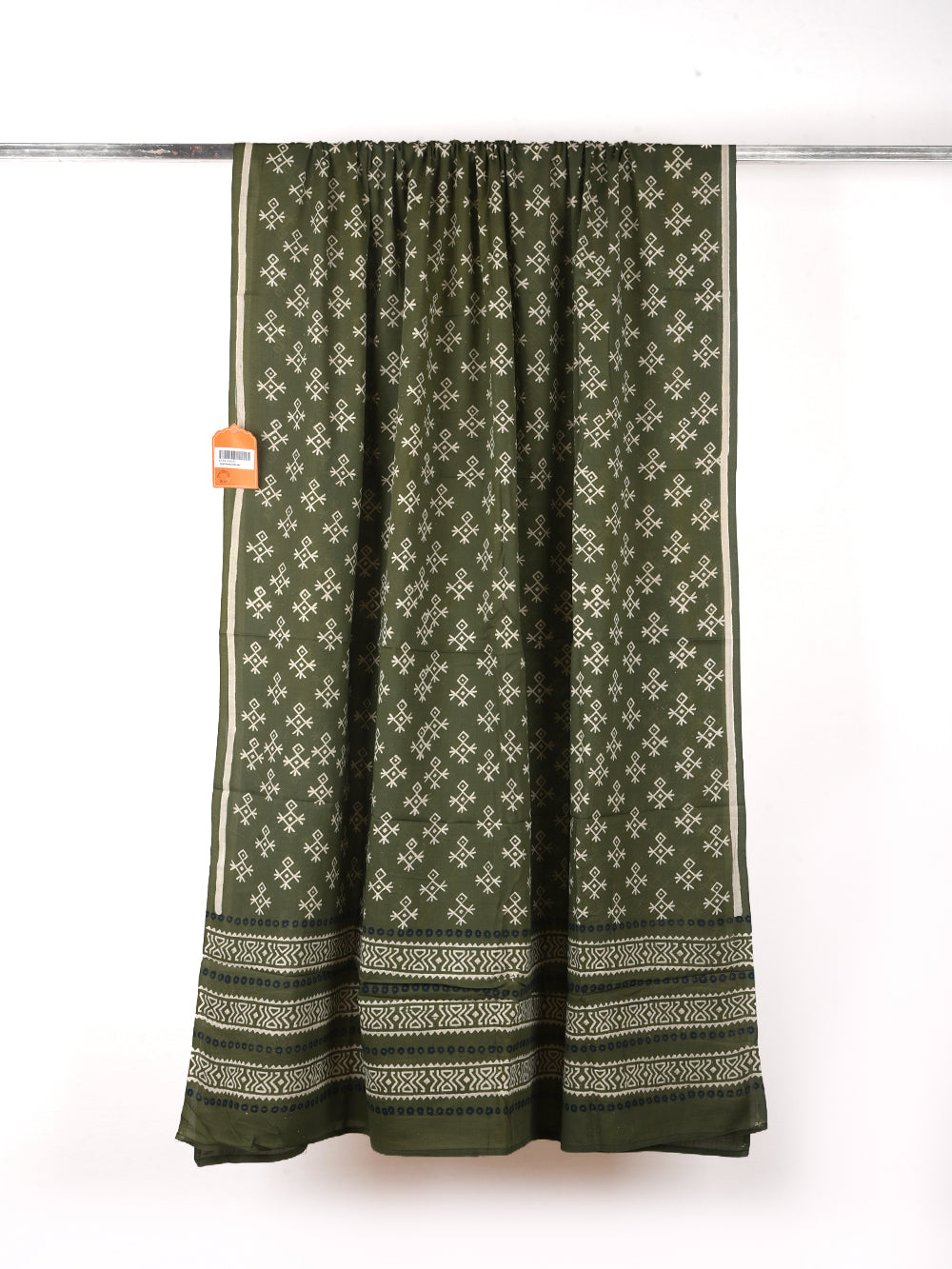 Forest Green African Printed Cotton Dupatta