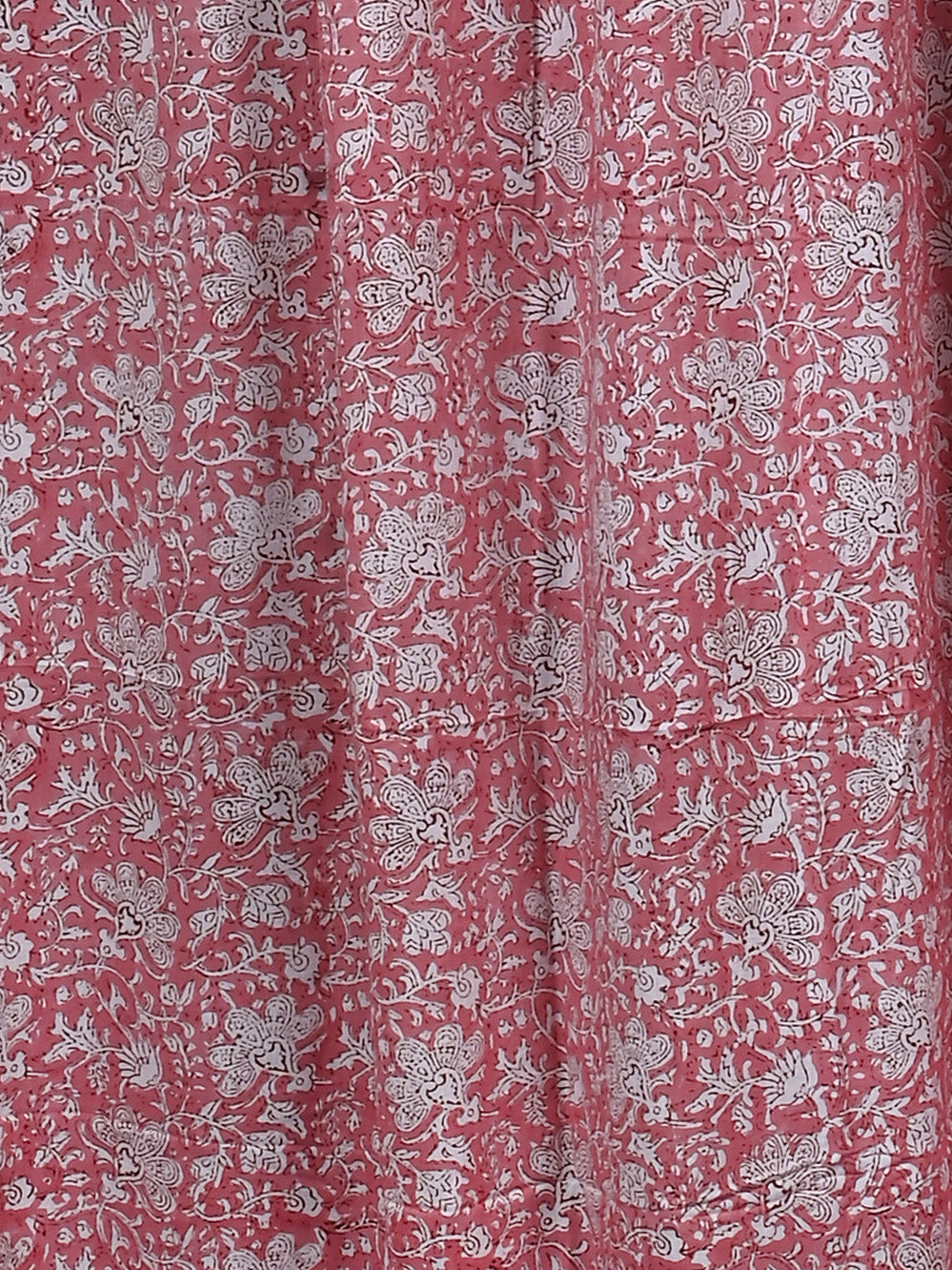 Hand Block Printed Gulabi Chintz Cotton Curtain Set