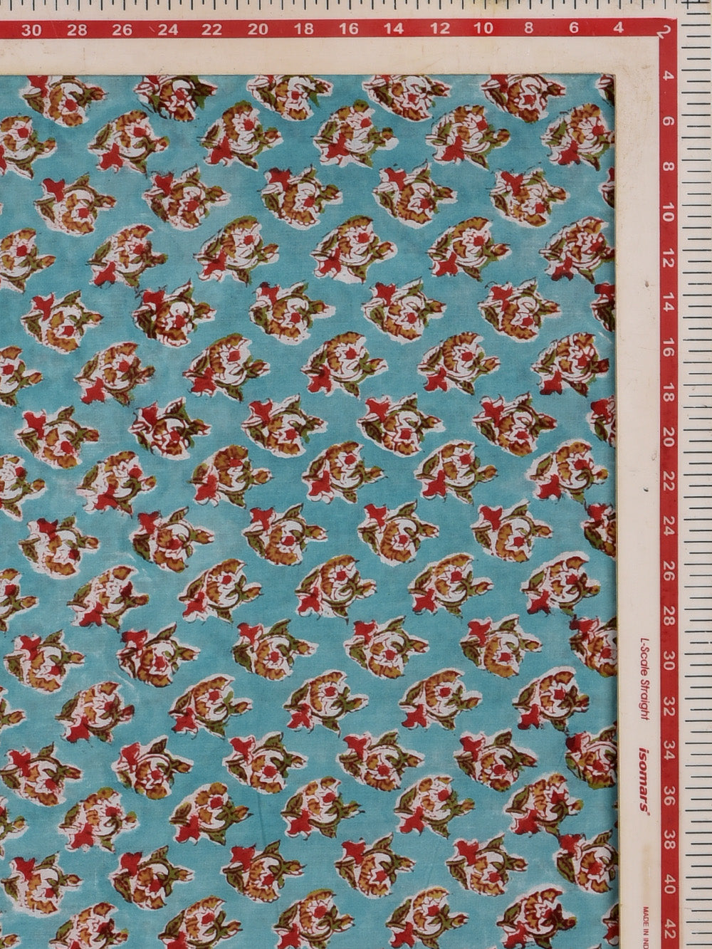 Blue Booti Cotton Cambric Sanganeri Hand Block Printed Fabric