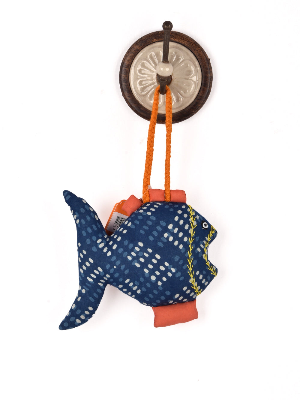 Fish Indigo Hand Block Printed Fabric Soft Toy