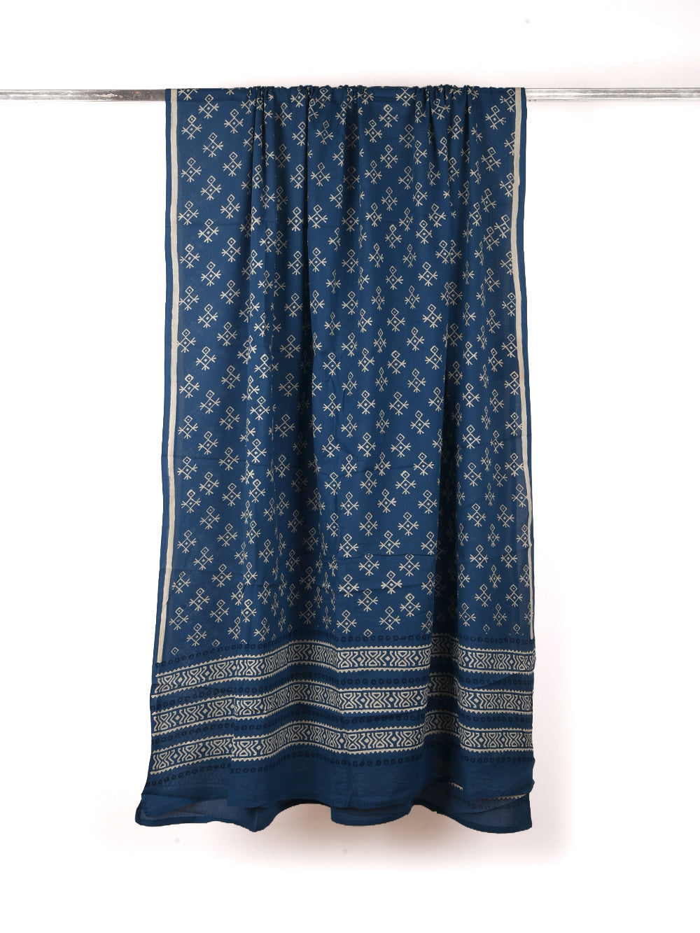 Indigo African Printed Cotton Dupatta