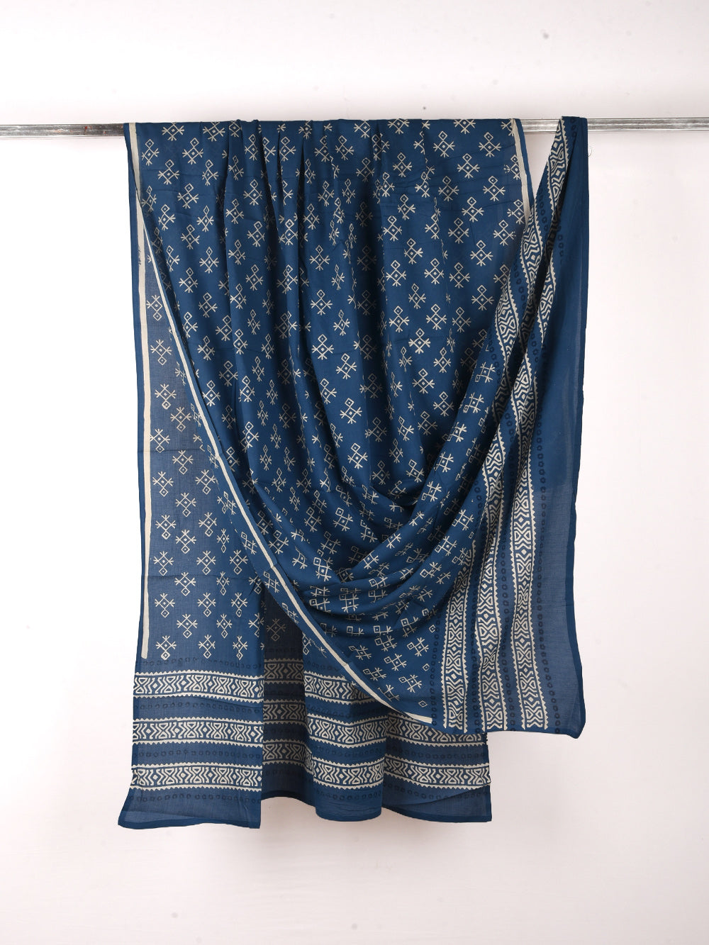 Indigo African Printed Cotton Dupatta