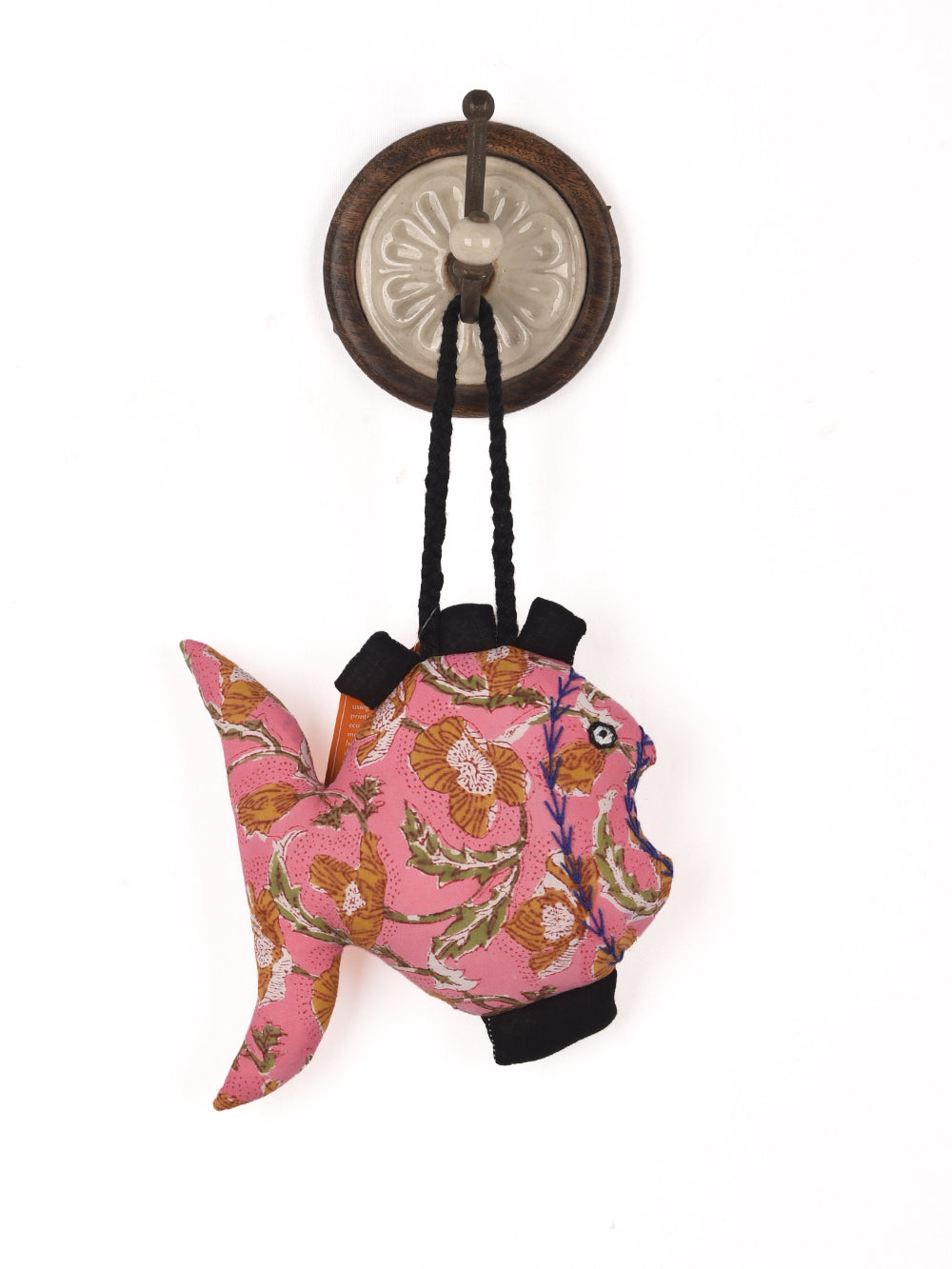 Fish Pink Hand Block Printed Fabric Soft Toy