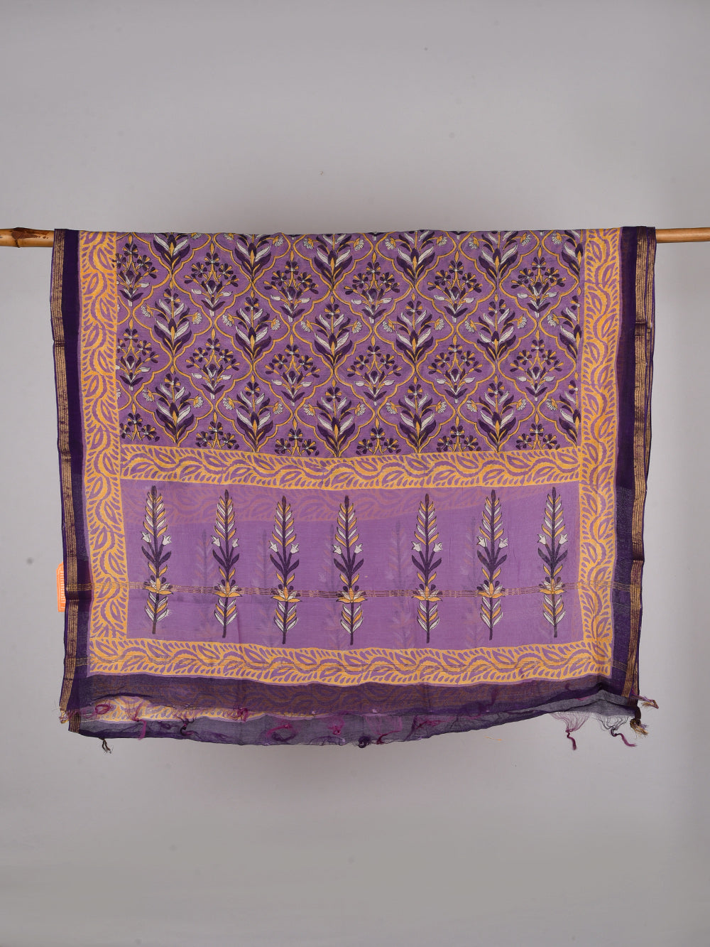 Royal Jharokhe Hand Block Printed Silk Cotton Chanderi Dupatta